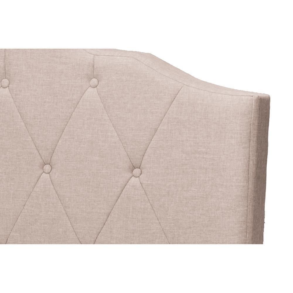 Juliet Contemporary Light Brown Tufted Fabric Upholstered King Size Bed FredCo