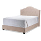 Juliet Contemporary Light Brown Tufted Fabric Upholstered King Size Bed FredCo