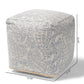 Juvita Modern and Contemporary Ivory and Blue Handwoven Cotton Paisley Pouf Ottoman FredCo