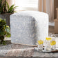 Juvita Modern and Contemporary Ivory and Blue Handwoven Cotton Paisley Pouf Ottoman FredCo