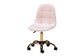 Kabira Contemporary Glam and Luxe Blush Pink Velvet Fabric and Gold Metal Swivel Office chair FredCo