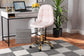 Kabira Contemporary Glam and Luxe Blush Pink Velvet Fabric and Gold Metal Swivel Office chair FredCo
