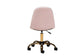 Kabira Contemporary Glam and Luxe Blush Pink Velvet Fabric and Gold Metal Swivel Office chair FredCo