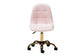 Kabira Contemporary Glam and Luxe Blush Pink Velvet Fabric and Gold Metal Swivel Office chair FredCo