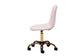 Kabira Contemporary Glam and Luxe Blush Pink Velvet Fabric and Gold Metal Swivel Office chair FredCo