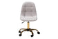 Kabira Contemporary Glam and Luxe Grey Velvet Fabric and Gold Metal Swivel Office chair FredCo
