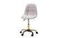 Kabira Contemporary Glam and Luxe Grey Velvet Fabric and Gold Metal Swivel Office chair FredCo