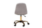 Kabira Contemporary Glam and Luxe Grey Velvet Fabric and Gold Metal Swivel Office chair FredCo