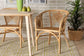 Kagama Modern Bohemian Natural Brown Rattan Dining Chair FredCo