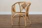 Kagama Modern Bohemian Natural Brown Rattan Dining Chair FredCo