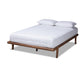 Kaia Mid-Century Modern Walnut Brown Finished Wood Full Size Platform Bed Frame FredCo