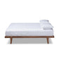Kaia Mid-Century Modern Walnut Brown Finished Wood Full Size Platform Bed Frame FredCo