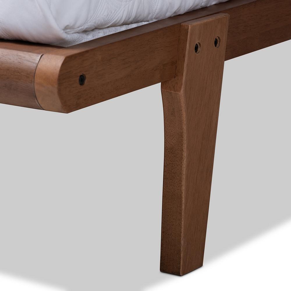 Kaia Mid-Century Modern Walnut Brown Finished Wood King Size Platform Bed Frame FredCo