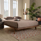 Kaia Mid-Century Modern Walnut Brown Finished Wood King Size Platform Bed Frame FredCo