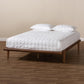 Kaia Mid-Century Modern Walnut Brown Finished Wood King Size Platform Bed Frame FredCo