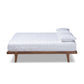 Kaia Mid-Century Modern Walnut Brown Finished Wood King Size Platform Bed Frame FredCo