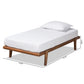 Kaia Mid-Century Modern Walnut Brown Finished Wood Twin Size Platform Bed Frame FredCo