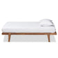Kaia Mid-Century Modern Walnut Brown Finished Wood Twin Size Platform Bed Frame FredCo