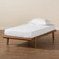 Kaia Mid-Century Modern Walnut Brown Finished Wood Twin Size Platform Bed Frame FredCo