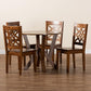 Kaila Modern and Contemporary Walnut Brown Finished Wood 5-Piece Dining Set FredCo