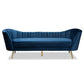 Kailyn Glam and Luxe Navy Blue Velvet Fabric Upholstered and Gold Finished Sofa FredCo