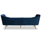 Kailyn Glam and Luxe Navy Blue Velvet Fabric Upholstered and Gold Finished Sofa FredCo