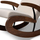 Kaira Modern and Contemporary 2-Piece Light Beige Fabric Upholstered and Walnut-Finished Wood Rocking Chair and Ottoman Set FredCo