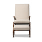 Kaira Modern and Contemporary 2-Piece Light Beige Fabric Upholstered and Walnut-Finished Wood Rocking Chair and Ottoman Set FredCo