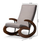 Kaira Modern and Contemporary Gray Fabric Upholstered and Walnut-Finished Wood Rocking Chair FredCo