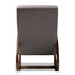 Kaira Modern and Contemporary Gray Fabric Upholstered and Walnut-Finished Wood Rocking Chair FredCo