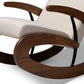Kaira Modern and Contemporary Light Beige Fabric Upholstered and Walnut-Finished Wood Rocking Chair FredCo