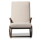 Kaira Modern and Contemporary Light Beige Fabric Upholstered and Walnut-Finished Wood Rocking Chair FredCo