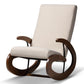 Kaira Modern and Contemporary Light Beige Fabric Upholstered and Walnut-Finished Wood Rocking Chair FredCo