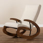 Kaira Modern and Contemporary Light Beige Fabric Upholstered and Walnut-Finished Wood Rocking Chair FredCo