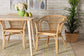 Kaka Modern Bohemian Natural Brown Rattan Dining Chair FredCo