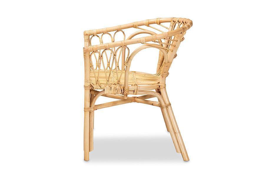 Kaka Modern Bohemian Natural Brown Rattan Dining Chair FredCo