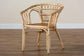 Kaka Modern Bohemian Natural Brown Rattan Dining Chair FredCo