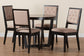 Kala Modern Beige Fabric and Dark Brown Finished Wood 5-Piece Dining Set FredCo