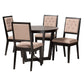 Kala Modern Beige Fabric and Dark Brown Finished Wood 5-Piece Dining Set FredCo