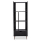 Kalien Modern and Contemporary Dark Brown Wood Leaning Bookcase with Display Shelves and One Drawer FredCo