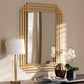 Kalinda Art Deco Antique Gold Finished Rectangular Accent Wall Mirror FredCo