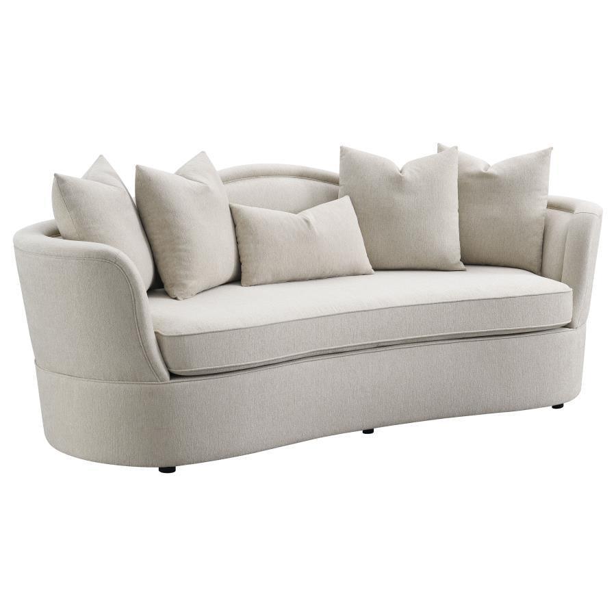 Kamilah 2-piece Upholstered Living Room Set with Camel Back Beige 511151-S2 Coaster FredCo
