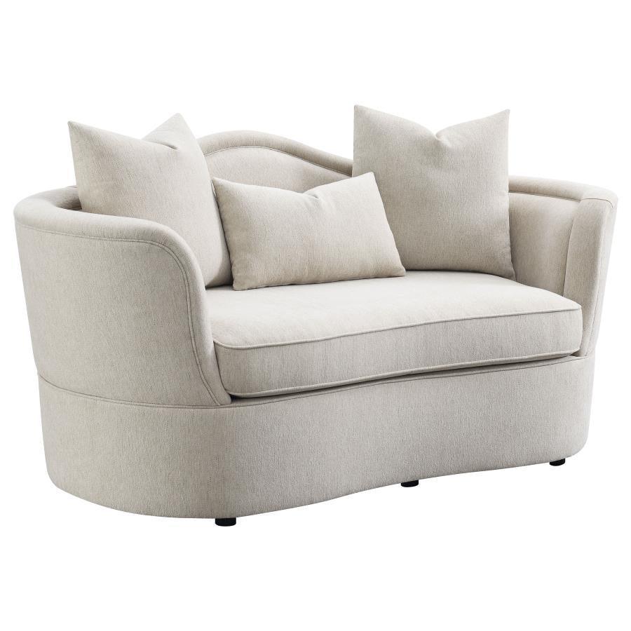 Kamilah 2-piece Upholstered Living Room Set with Camel Back Beige 511151-S2 Coaster FredCo