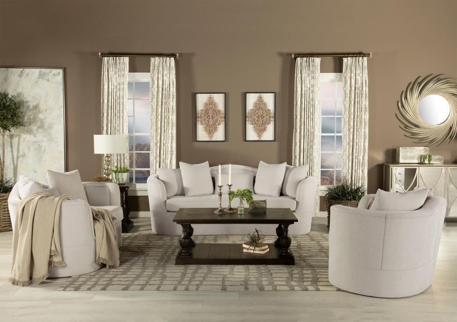 Kamilah 3-piece Upholstered Living Room Set with Camel Back Beige 511151-S3 Coaster FredCo