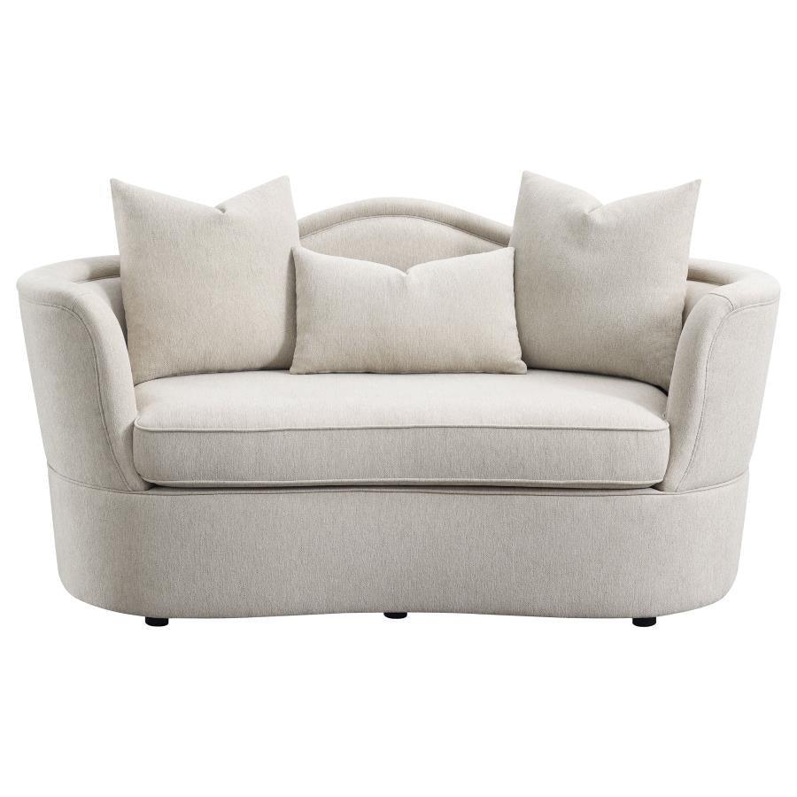 Kamilah 3-piece Upholstered Living Room Set with Camel Back Beige 511151-S3 Coaster FredCo