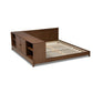 Kaori Modern and Contemporary Transitional Walnut Brown Finished Wood Queen Size Platform Storage Bed FredCo
