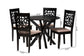 Karel Modern Beige Fabric and Espresso Brown Finished Wood 5-Piece Dining Set FredCo