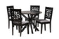 Karel Modern Grey Fabric and Espresso Brown Finished Wood 5-Piece Dining Set FredCo