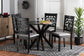 Karel Modern Grey Fabric and Espresso Brown Finished Wood 5-Piece Dining Set FredCo