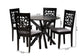 Karel Modern Grey Fabric and Espresso Brown Finished Wood 5-Piece Dining Set FredCo